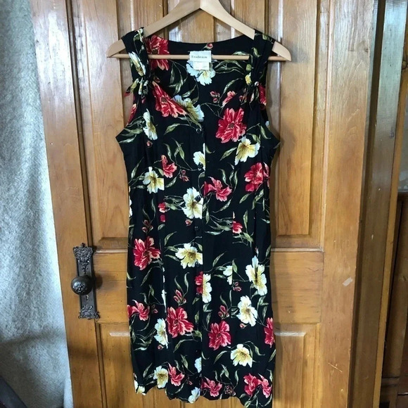 Host Pick! Vtg Tradition Floral  Print Dress - Picture 1 of 11